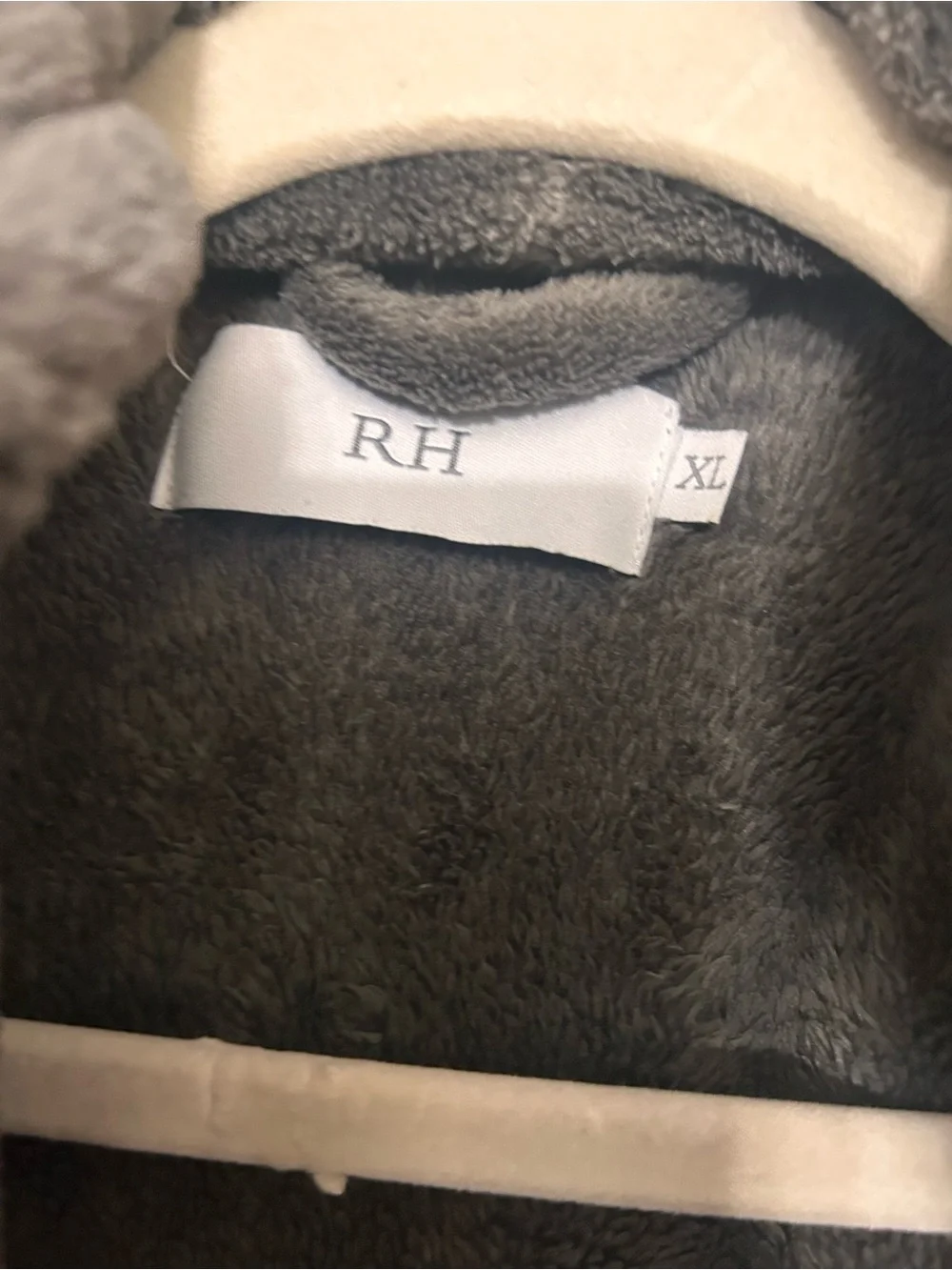 Restoration hardware men’s Plush Long Belted Robe Coat - grey XL